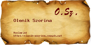 Olenik Szorina névjegykártya